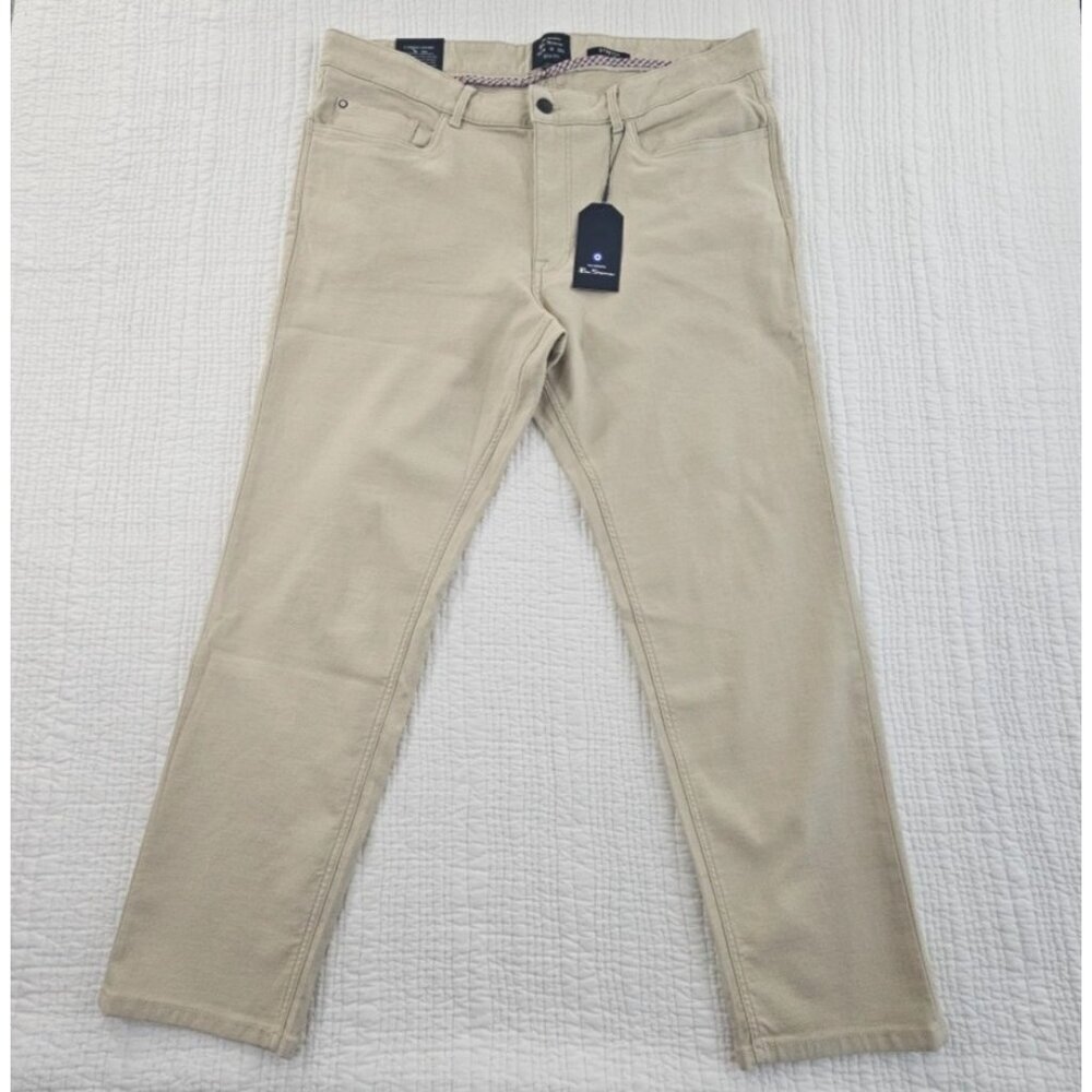 New Ben Sherman Jeans Men's 38x30 Stone Brown Slim Fit Nwt Stretch Msrp $109